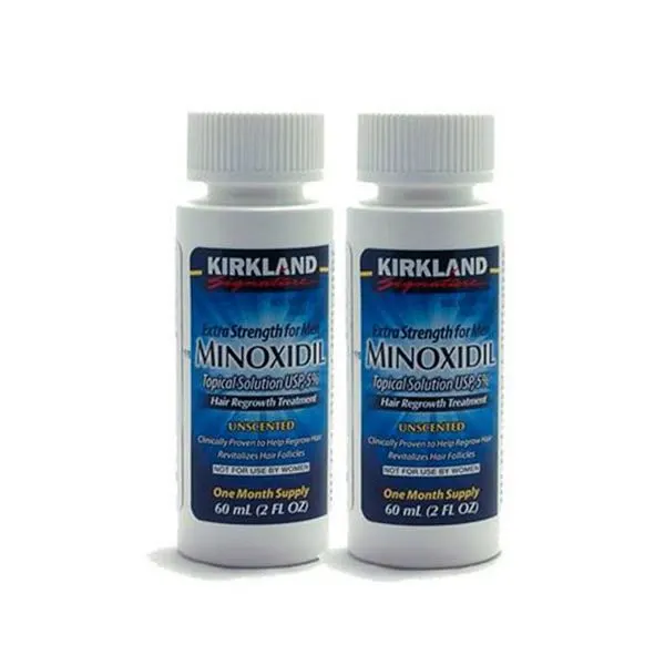 2 Meses Tratamiento Minoxidil Kirkland Líquido 5 | Crecimiento de Barba y Cabello