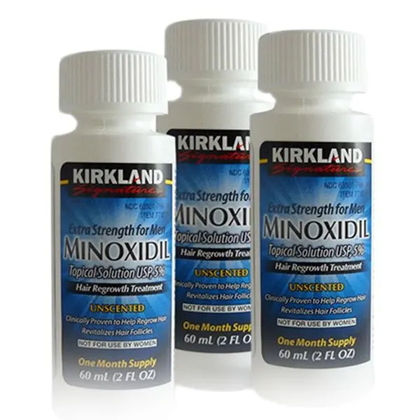 3 Meses Minoxidil Kirkland Liquido 5 | Crecimiento de Barba y Cabello