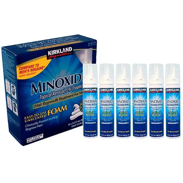 1 Mes Minoxidil Kirkland 5% Foam (espuma) Tratamiento 100% Importado. | Crecimiento de Barba y Cabello