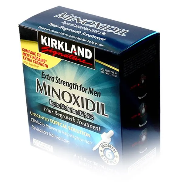 6 Meses Minoxidil Kirkland Liquido 5 | Crecimiento de Barba y Cabello